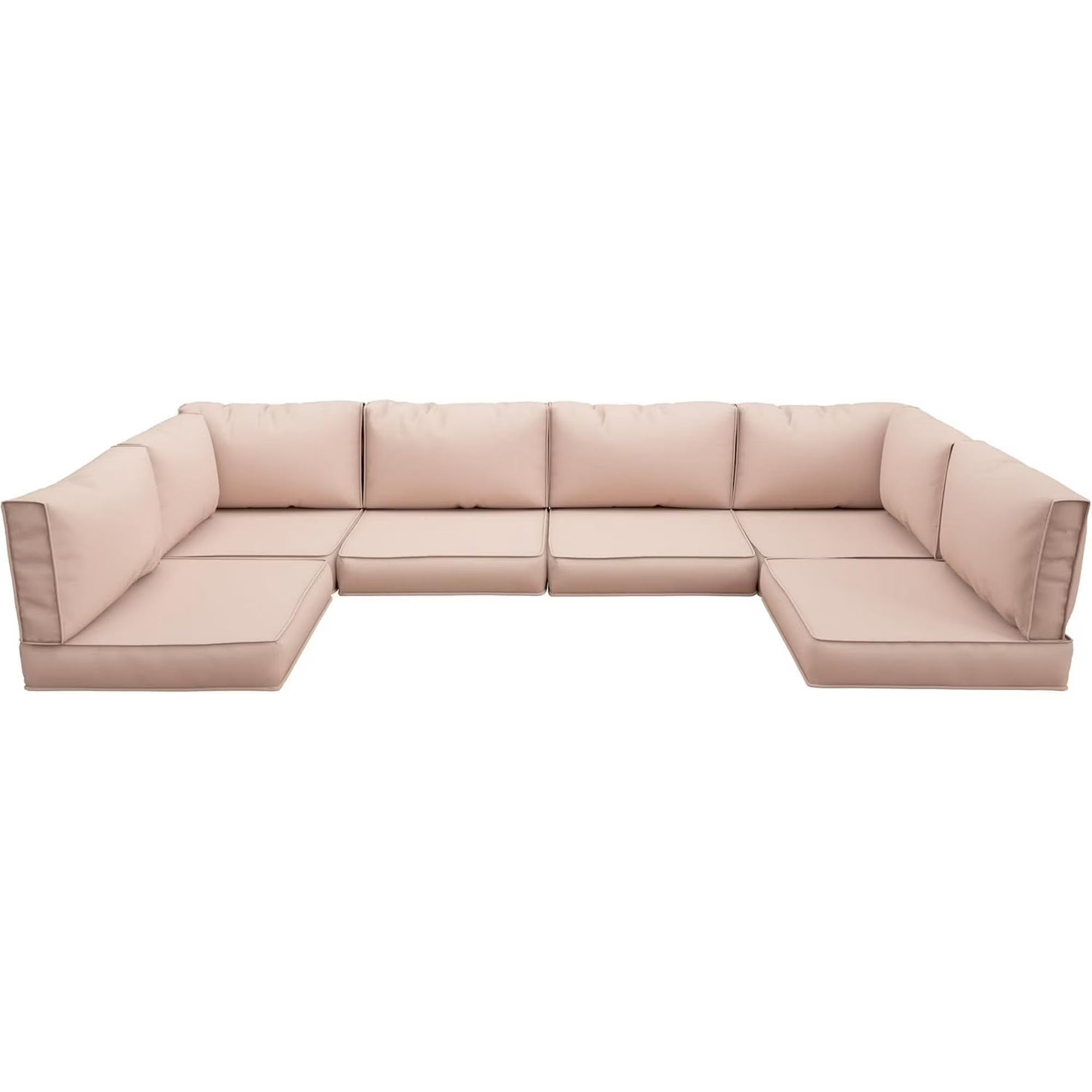 UDPATIO Outdoor Replacement Cushions for Patio Furniture, Water-Resistant Patio Cushions for 6-Seat Sectional Patio Conversation Sets, 14-Piece Outdoor Cushion Slipcovers Patio Sofa Cushions (Beige)