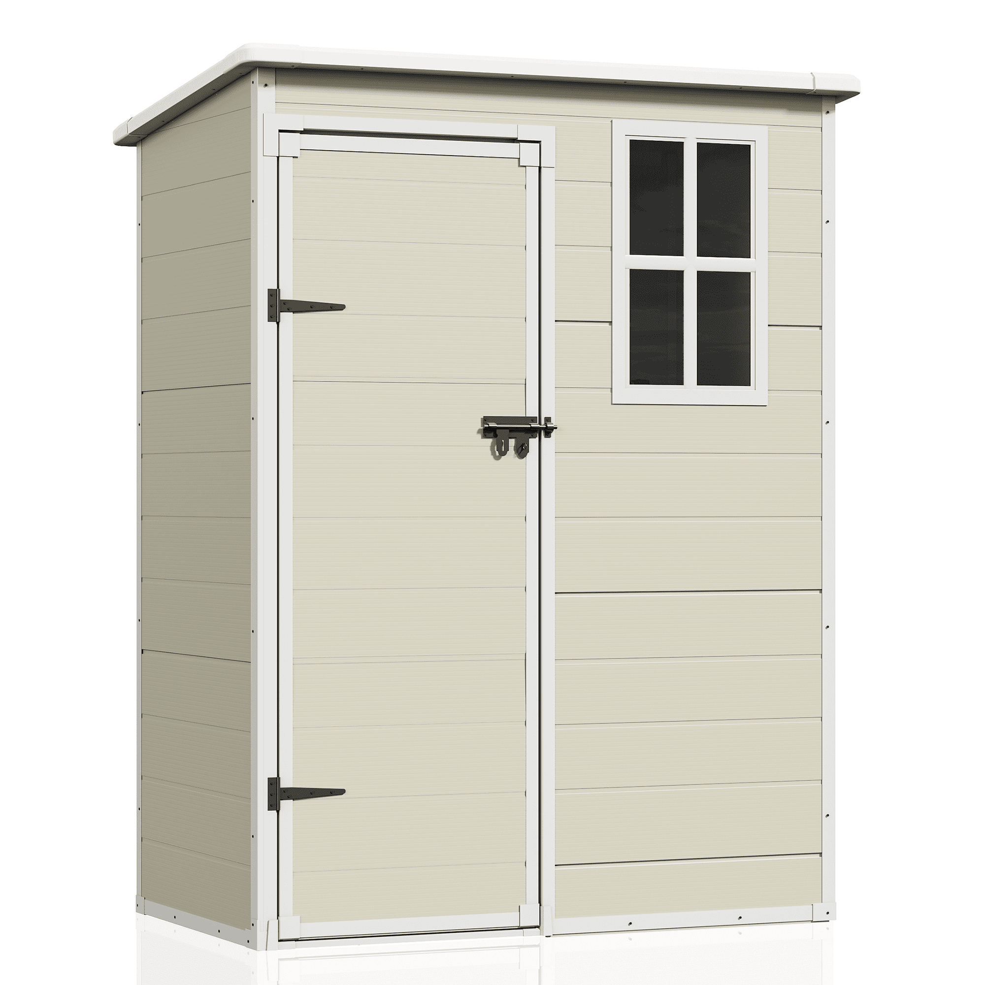 UDPATIO Outdoor Storage Shed 5x3 FT, Resin Garden Shed for Backyard, Patio, Lawn, Sandstone