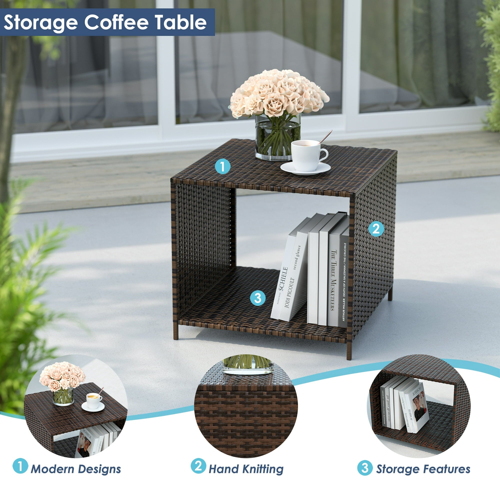 UDPATIO Balcony Furniture 5 Piece Patio Furniture Set, Outdoor Patio Chair , Navy