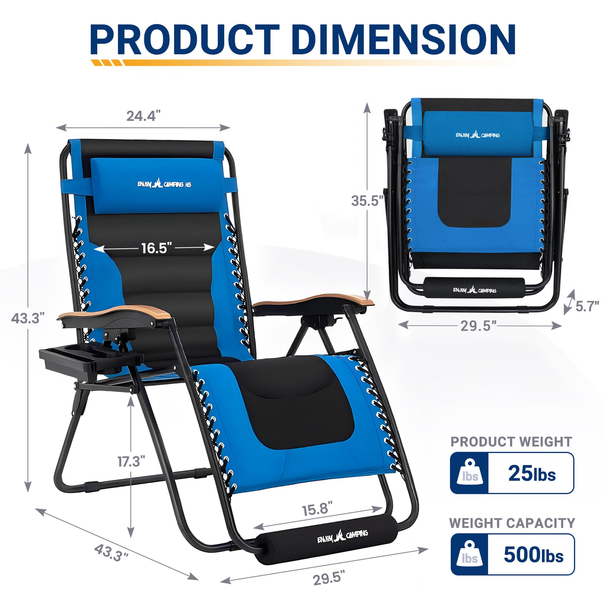 UDPATIO Oversized Zero Gravity Chair Patio Lounger for Ultimate Outdoor