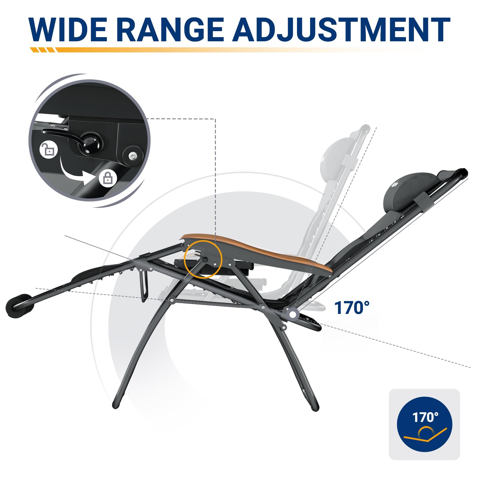 UDPATIO Oversized Zero Gravity Chair Patio Lounger for Ultimate Outdoor